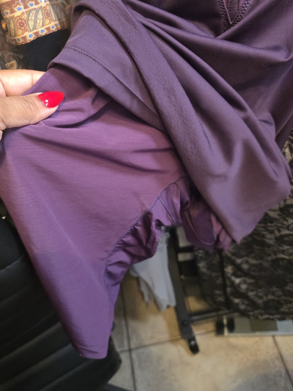 Elegant Plum Slip Dress with Supportive Bust - Picture 3 of 4
